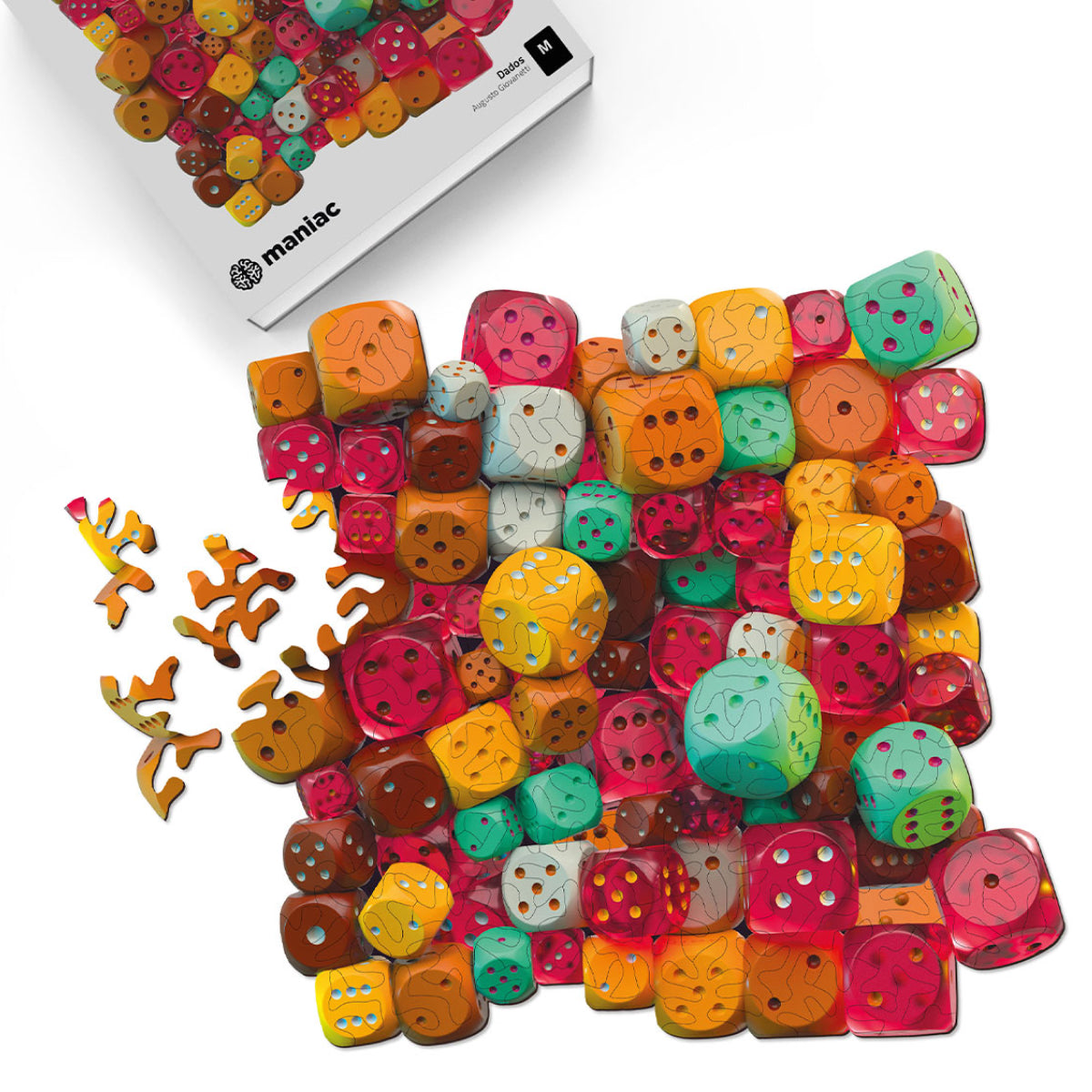 Puzzle Dados: Geometría y color en un caos perfecto para jugar - Maniac Puzzles