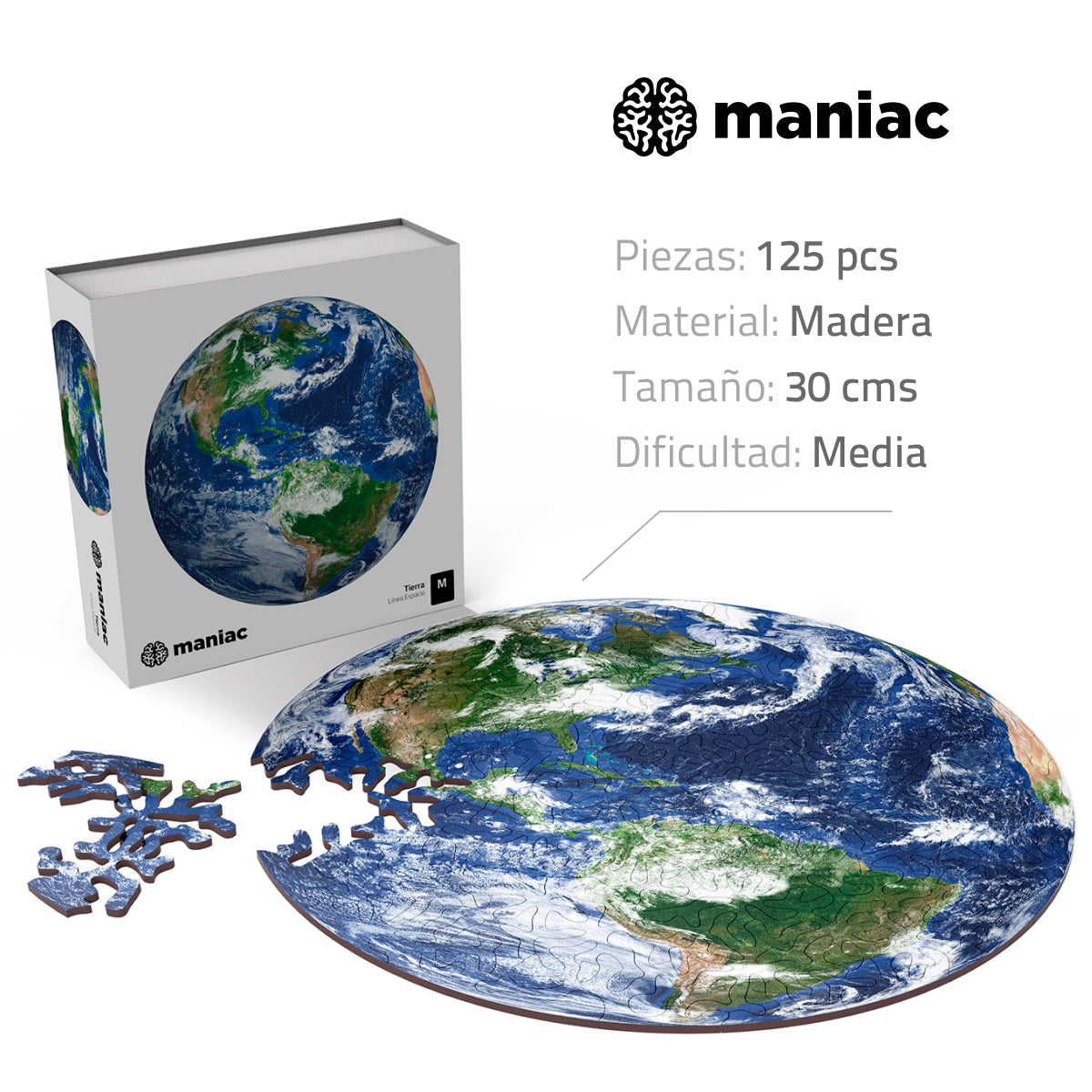 Puzzle Tierra: Armando el planeta con detalles geográficos asombrosos - Maniac Puzzles